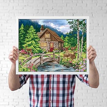 Amazon.com: DIAMOND DOTZ Old Stone Cottage Landscape Diamond